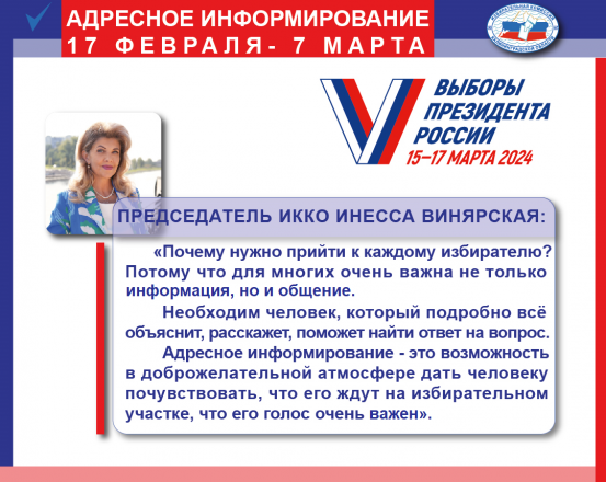 Адресное информирование избирателей на главных выборах страны пройдет с 17 февраля по 7 марта
