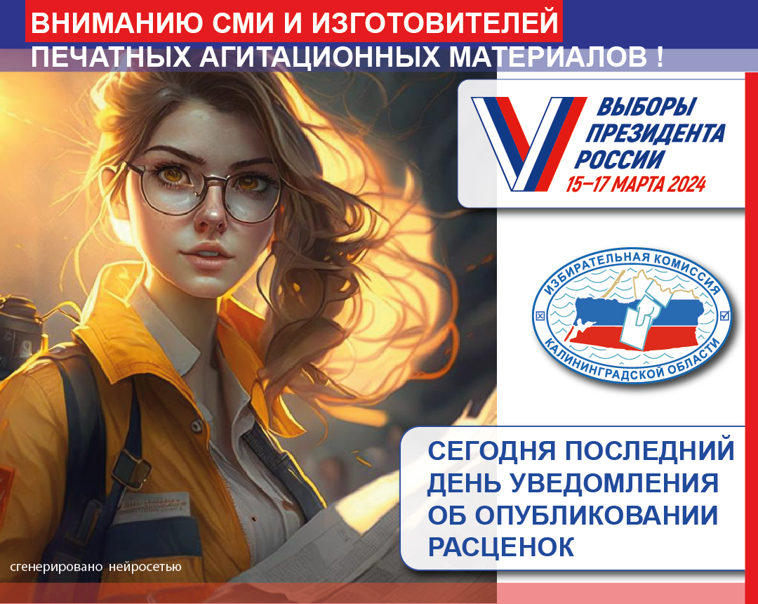 Напоминаем! НЕ ПОЗДНЕЕ 6 ЯНВАРЯ СМИ, планирующие размещать агитационные материалы кандидатов, а также организации и ИП, планирующие изготавливать печатные агитационные материалы, должны опубликовать расценки и уведомить о своих планах ЦИК или ИККО!