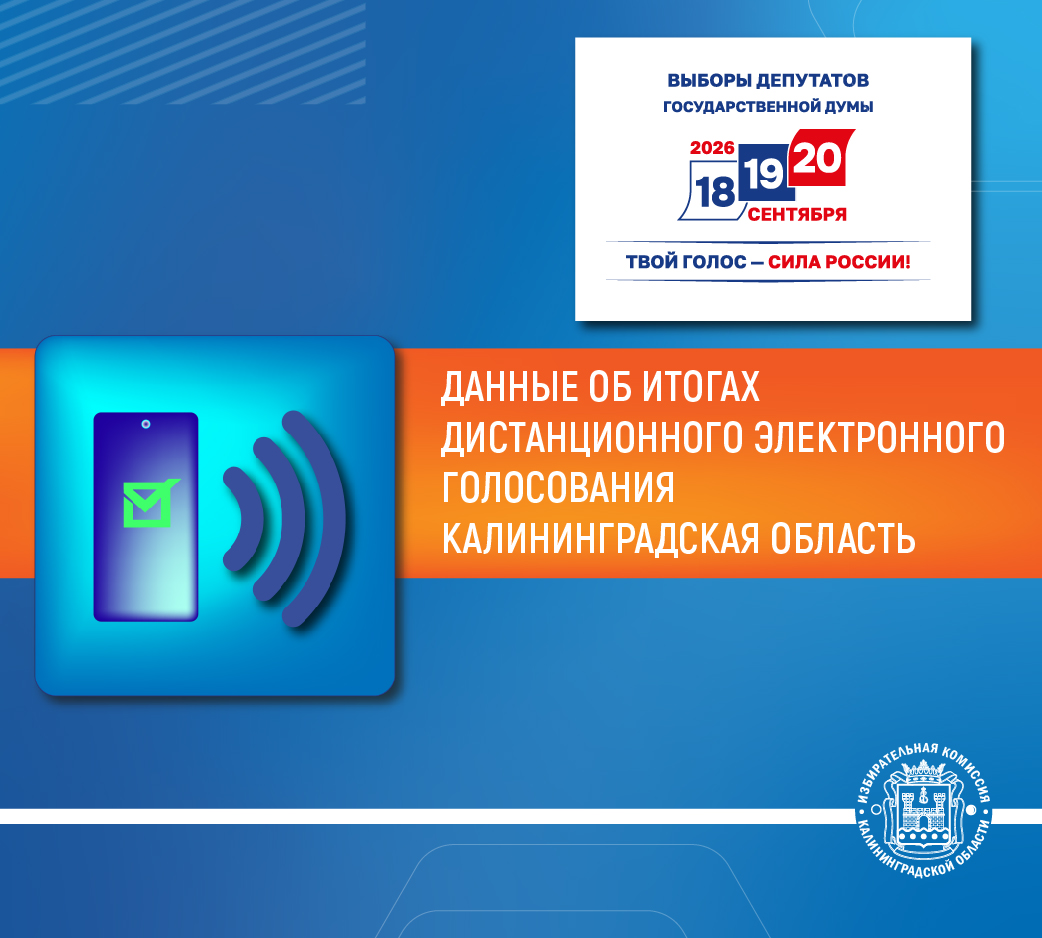 ДАННЫЕ ОБ ИТОГАХ ДИСТАНЦИОННОГО ЭЛЕКТРОННОГО ГОЛОСОВАНИЯ ВЫБОРЫ ДЕПУТАТОВ ГОСУДАРСТВЕННОЙ ДУМЫ ФС РФ ДЕВЯТОГО СОЗЫВА Калининградская область.